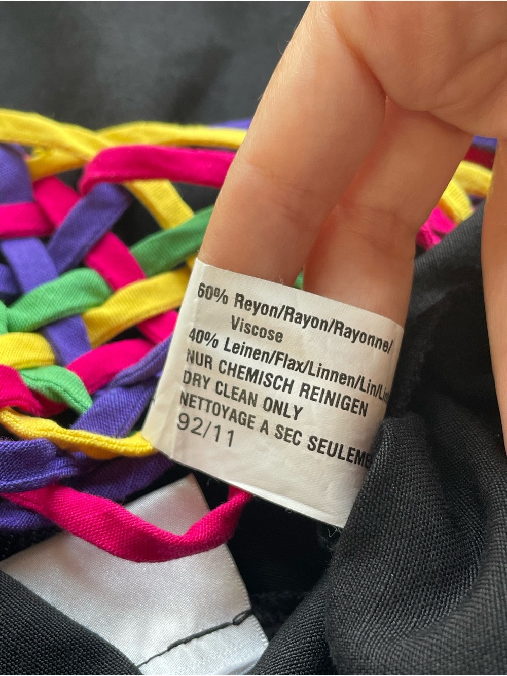 80s Rainbow linen dress - Picture 10 of 10